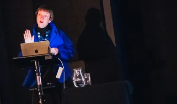 Lecturer giving talk at TAS Nottingham event in June 2026. Image copyright Tom Platinum Morley