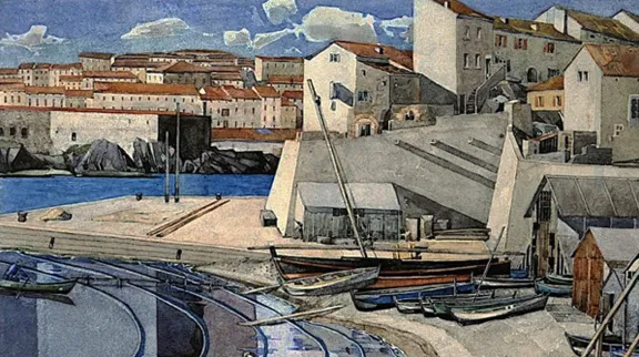 Mackintosh Watercolour - The Little Bay at Port-Vendres
