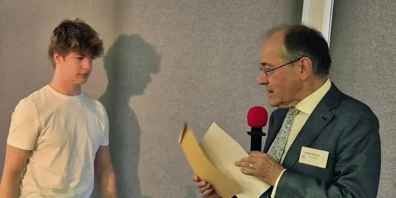 Fraser Russell of Shiplake College receives award from The Arts Society Henley