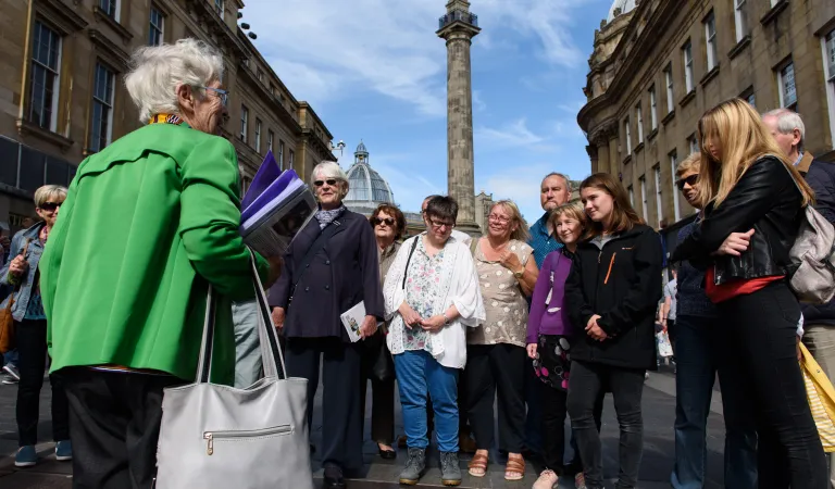 Group of Arts Society Newcastle members on a trip in the city